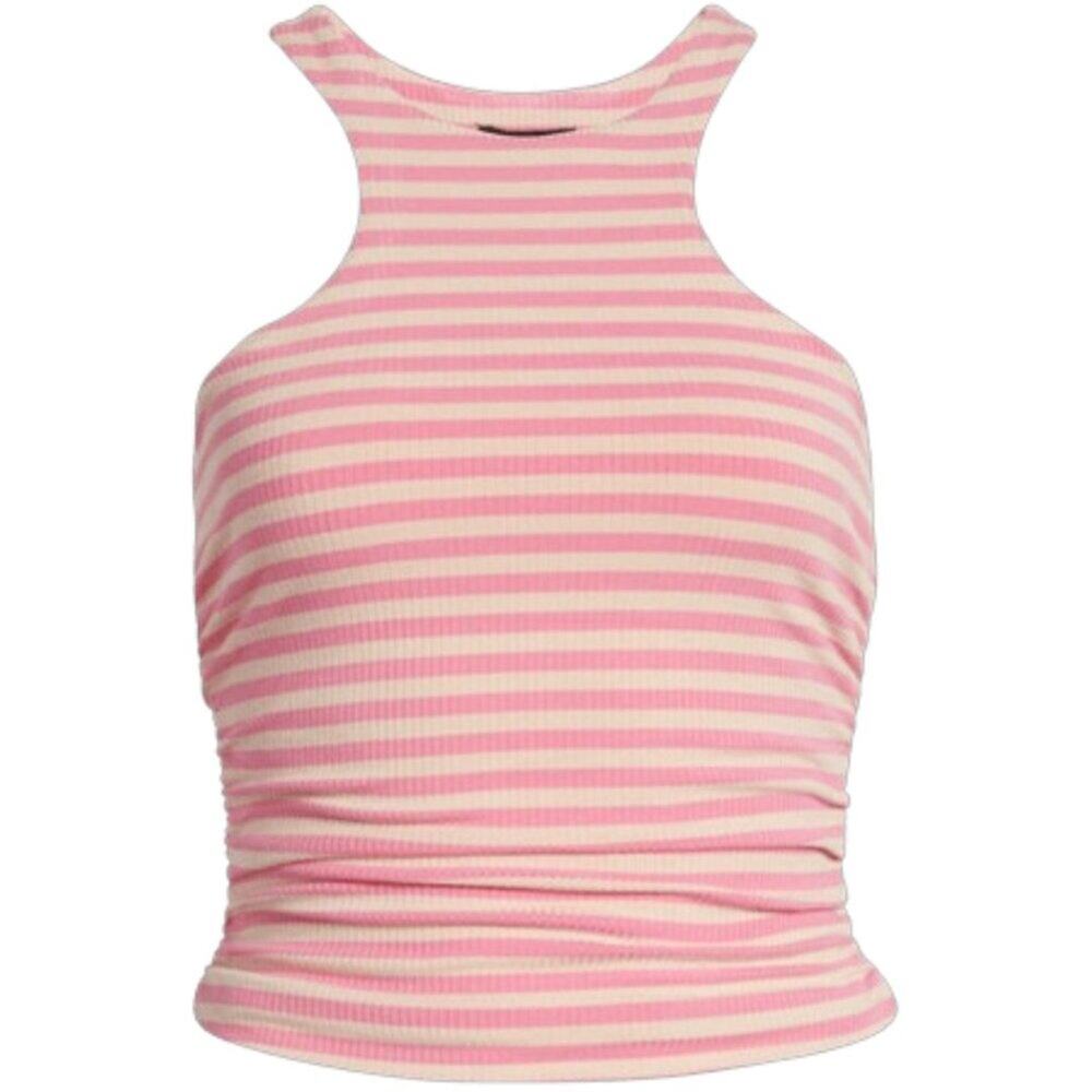 AFRM Ruskin Ribbed Racerback Tank Pink Stripe Size 1X NWOT $48 MSRP